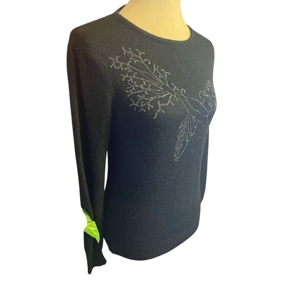 Jonathon Logan Vintage 1960’s/70’s Black Silver Metallic Embroidered Peacock Des - Picture 5 of 11